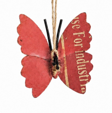 HANGING PINK BUTTERFLY ORNAMENT *NEW* AVAIL DEC 2026